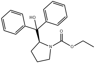 (S)-ethyl 2-(hydroxydiphenylmethyl)pyrrolidine-1-carboxylate 结构式