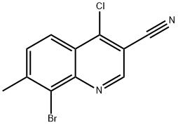 8-bromo-4-chloro-7-methylquinoline-3-carbonitrile 结构式