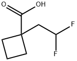1-(2,2-二氟乙基)环丁烷-1-羧酸 结构式
