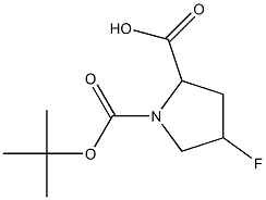 4-fluoro-1-[(2-methylpropan-2-yl)oxycarbonyl]pyrrolidine-2-carboxylic acid 结构式