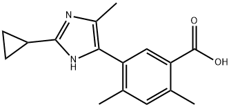 5-(2-环丙基-5-甲基-1H-咪唑-4-基)-2,4-二甲基苯甲酸 结构式