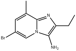 6-溴-2-乙基-8-甲基咪唑并[1,2A]嘧啶-3-氨 结构式