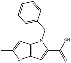 4-benzyl-2-methyl-4H-furo[3,2-b]pyrrole-5-carboxylic acid 结构式