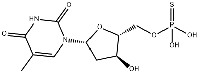 Thymidine, 5'-(dihydrogen phosphorothioate) 结构式