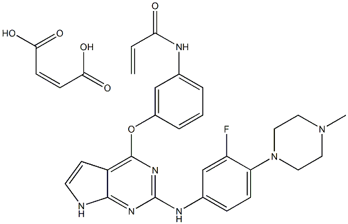 N-(3-((2-((3-氟-4-(4-甲基哌嗪-1-基)苯基)氨基)-7H-吡咯并[2,3-D]嘧啶-4-基)氧基)苯基)丙烯酰胺酸盐 结构式