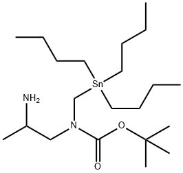 N-(2-氨基丙基)-N-[(三丁基锡基)甲基]氨基甲酸叔丁酯 结构式