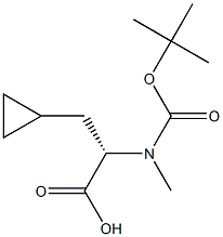 (S)-2-((叔丁氧基羰基)(甲基)氨基)-3-环丙基丙酸 结构式