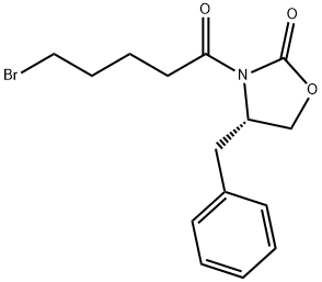 (S)-4-苄基-3-(5-溴戊基)恶唑烷-2-酮 结构式