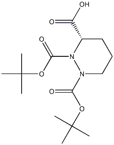 (S)-1,2-双(叔丁氧基羰基)六氢哒嗪-3-羧酸 结构式
