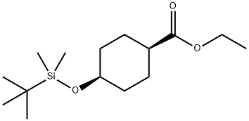 (1S,4S)-乙基 4-((叔-丁基二甲基甲硅烷基)氧代)环己甲酸基酯 结构式