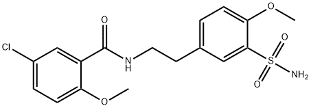 N-[2-[3-(AMINOSULFONYL)-4-METHOXYPHENYL]ETHYL]-5-CHLORO-2-METHOXY-BENZAMIDE 结构式