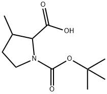 3-Methyl-pyrrolidine-1,2-dicarboxylic acid 1-tert-butyl ester 结构式