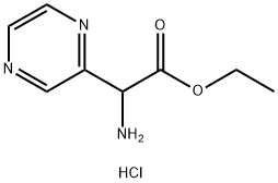 2-氨基-2-(吡嗪-2-基)乙酸乙酯盐酸盐 结构式