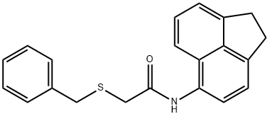 2-benzylsulfanyl-N-(1,2-dihydroacenaphthylen-5-yl)acetamide 结构式