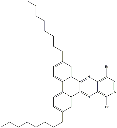 Dibenzo[f,h]pyrido[3,4-b]quinoxaline,10,13-dibromo-2,7-dioctyl- 结构式