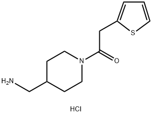 1-(4-(氨基甲基)哌啶-1-基)-2-(噻吩-2-基)乙-1-酮 结构式