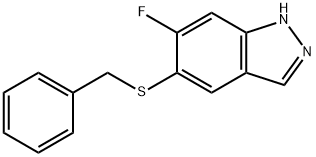 5-(benzylthio)-6-fluoro-1H-indazole 结构式