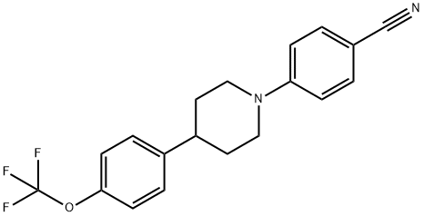 4-(4-(4-(三氟甲氧基)苯基)哌啶-1-基)苯甲腈 结构式