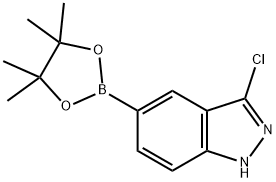 1H-Indazole, 3-chloro-5-(4,4,5,5-tetramethyl-1,3,2-dioxaborolan-2-yl)- 结构式