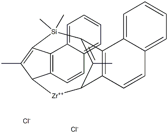 二甲基硅基双(2-甲基-4,5-苯并[A]茚基) 氯化锆 结构式