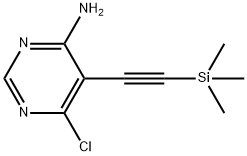 6-氯-5-((三甲基甲硅烷基)乙炔基)嘧啶-4-胺 结构式