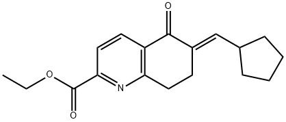 乙基 6-(环戊基亚甲基)-5-氧亚基-5,6,7,8-四氢喹啉-2-甲酸基酯 结构式