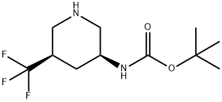 tert-butyl N-[(3S,5R)-5-(trifluoromethyl)piperidin-3-yl]carbamate 结构式