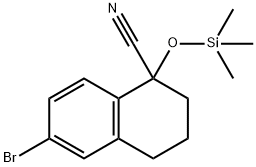 6-bromo-1-((trimethylsilyl)oxy)-1,2,3,4-tetrahydronaphthalene-1-carbonitrile 结构式