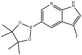 (3-FLUORO-1H-PYRROLO[2,3-B]PYRIDIN-5-YL)BORONIC ACID PINACOL ESTER 结构式