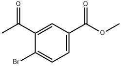 4-溴-3-乙酰基苯甲酸甲酯 结构式