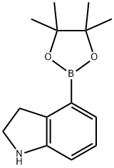 4-(4,4,5,5-Tetramethyl-[1,3,2]dioxaborolan-2-yl)-2,3-dihydro-1H-indole 结构式