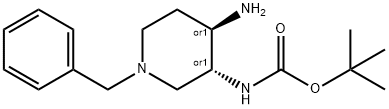 ((3S,4S)-4-氨基-1-苄基哌啶-3-基)氨基甲酸叔丁酯 结构式