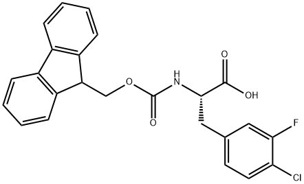 N-FMOC-3-氟-4-氯-L-苯丙氨酸 结构式