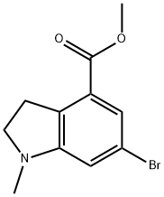 METHYL 6-BROMO-1-METHYLINDOLINE-4-CARBOXYLATE 结构式