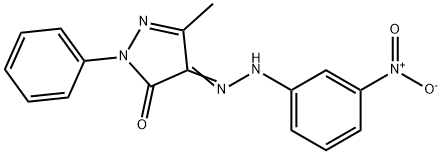 5-methyl-4-[(3-nitrophenyl)hydrazono]-2-phenyl-2,4-dihydro-3H-pyrazol-3-one 结构式