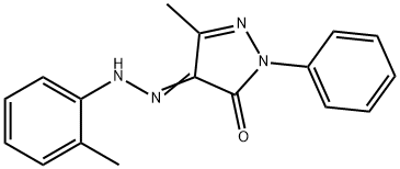 5-methyl-4-[(2-methylphenyl)hydrazono]-2-phenyl-2,4-dihydro-3H-pyrazol-3-one 结构式