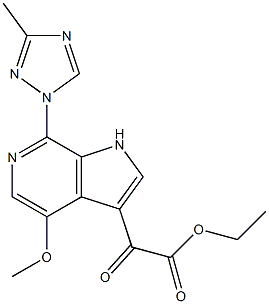 ethyl 2-(4-methoxy-7-(3-methyl-1H-1,2,4-triazol-1-yl)-1H-pyrrolo[2,3-c]pyridin-3-yl)-2-oxoacetate 结构式