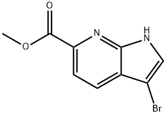 METHYL 3-BROMO-1H-PYRROLO[2,3-B]PYRIDINE-6-CARBOXYLATE 结构式