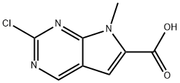 2-chloro-7-methyl-7H-pyrrolo[2,3-d]pyrimidine-6-carboxylic acid 结构式