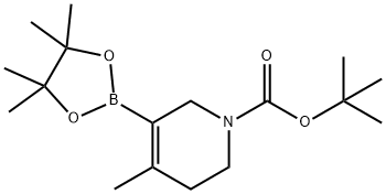 4-甲基-5-(4,4,5,5-四甲基-1,3,2-二氧硼杂环戊烷-2-基)-3,6-二氢吡啶-1(2H)-羧酸叔丁酯 结构式