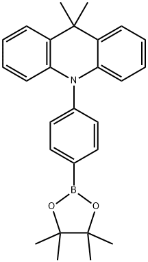 9,9-Dimethyl-10-[4-(4,4,5,5-tetramethyl-[1,3,2]dioxaborolan-2-yl)-phenyl]-9,10-dihydro-acridine 结构式
