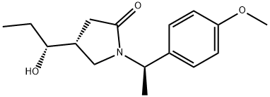 (R)-4-((R)-1-羟丙基)-1-((R)-1-(4-甲氧基苯基)乙基)吡咯烷-2-酮 结构式