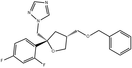 1-(((2R,4R)-4-((苄氧基)甲基)-2-(2,4-二氟苯基)四氢呋喃-2-基)甲基)-1H-1,2,4-三唑 结构式