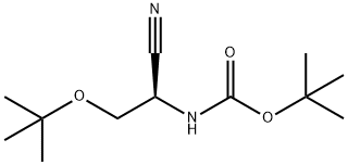(R) - (2-(叔丁氧基)-1-氰基乙基)氨基甲酸叔丁酯 结构式