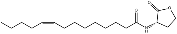 (Z)-N-[(3S)-2-oxooxolan-3-yl]tetradec-9-enamide 结构式