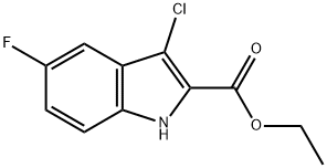 3-Chloro-5-fluoro-1H-indole-2-carboxylic acid ethyl ester 结构式