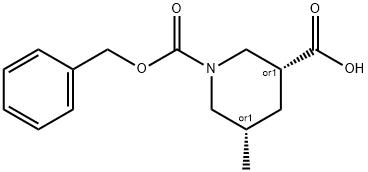 顺式-1-CBZ-5-甲基哌啶-3-甲酸 结构式