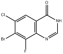 7-溴-6-氯-8-氟喹唑啉-4-醇 结构式