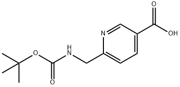 6-(BOC-氨基)甲基烟酸 结构式