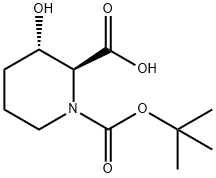 (2S,3S)-1-(TERT-BUTOXYCARBONYL)-3-HYDROXYPIPERIDINE-2-CARBOXYLIC ACID 结构式